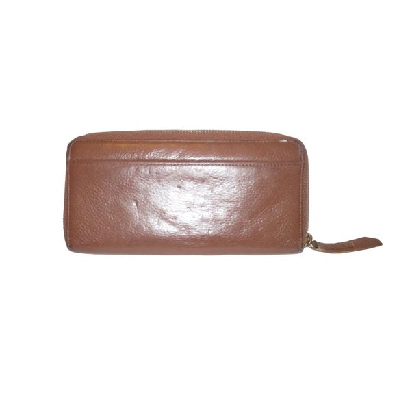*Cole Haan Brown Pebbled Leather XL Zip Around Continental Clutch Wallet - Picture 2 of 4